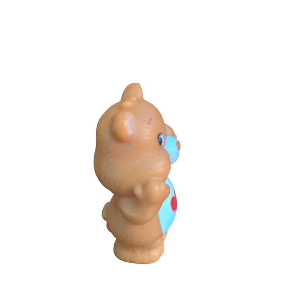 Vintage Care Bears Tenderheart Bear PVC Mini Figure‎ 2 inch Brown 1980s TCFC